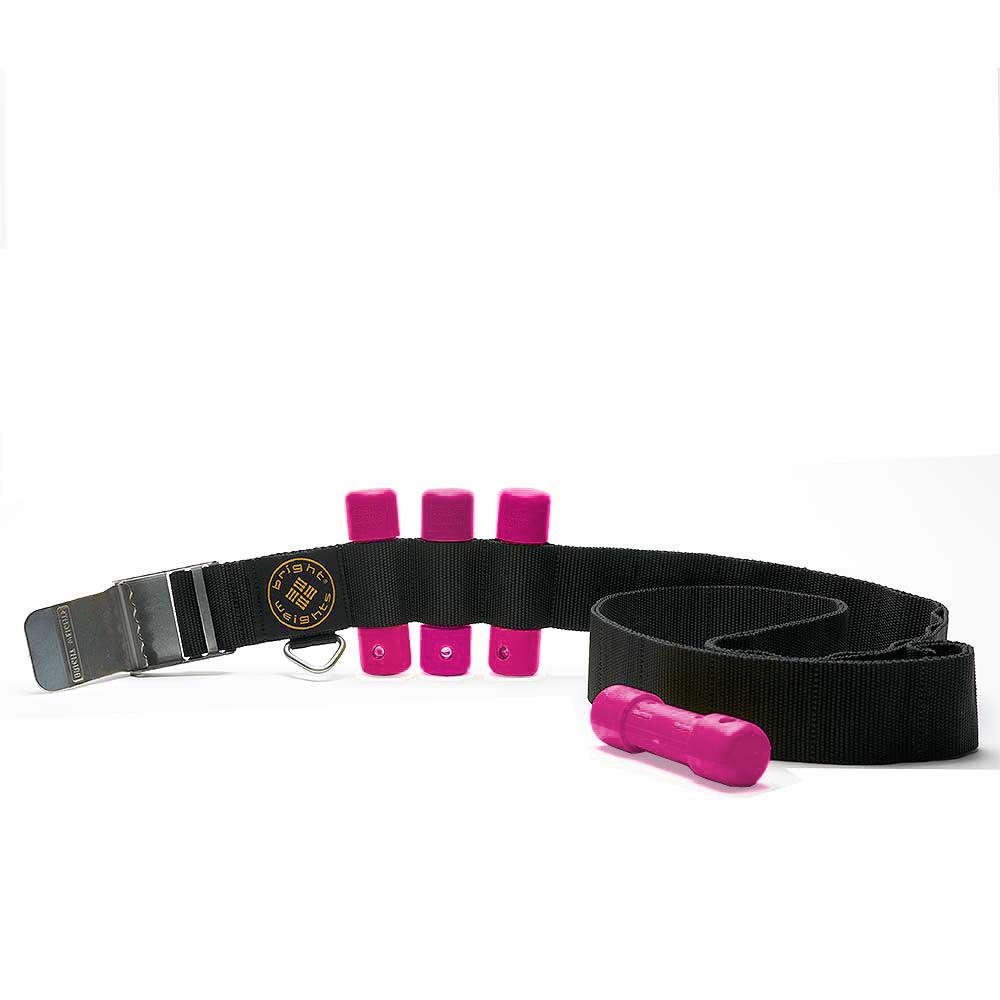 Scuba Diving Black Weight Belt w/4PCs Pink Slug Weights Set - Scuba Choice