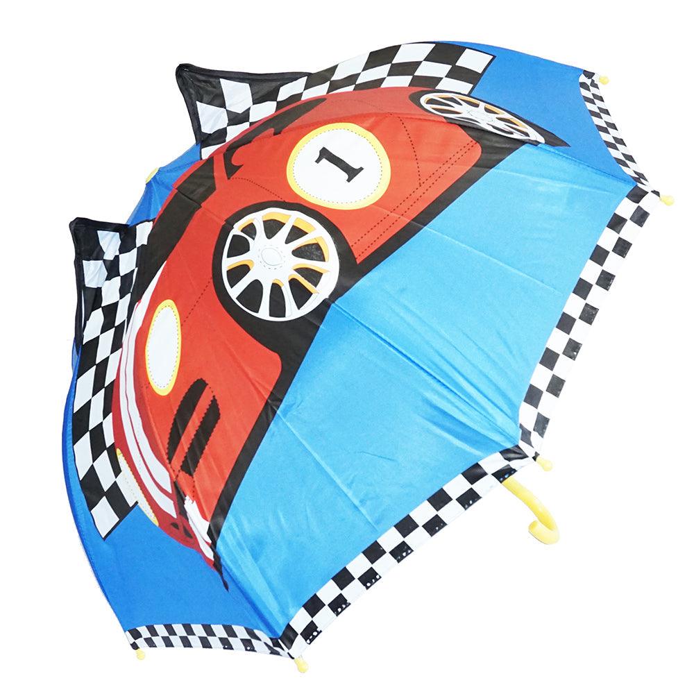 Kiddi Choice 3D Pop-Up Blue/Red Racing Car Cute Umbrella - Scuba Choice