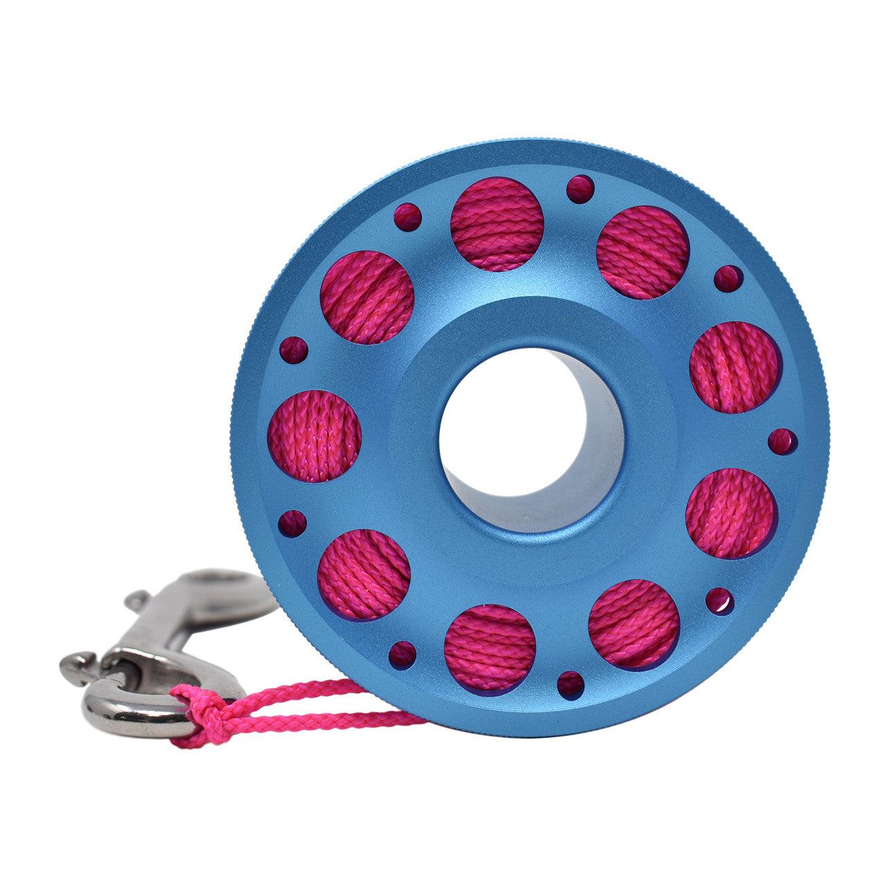 Aluminum Finger Spool 100ft Dive Reel w/ Spinning Holder - Scuba Choice