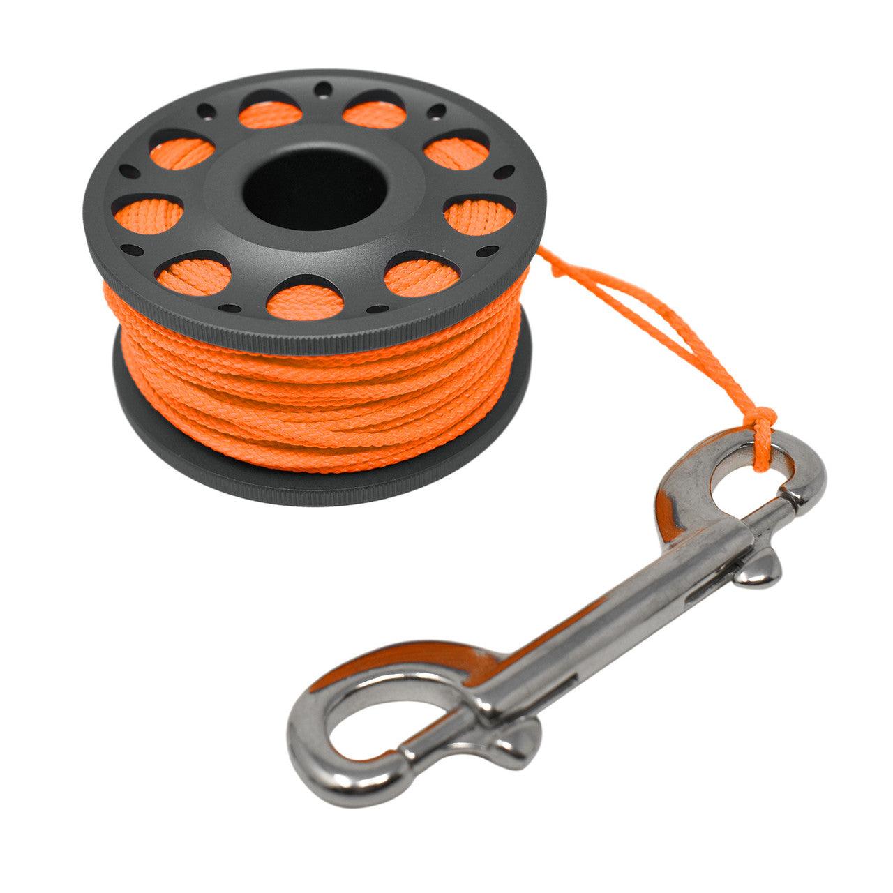 Aluminum Finger Spool 100ft Dive Reel w/ Spinning Holder - Scuba Choice