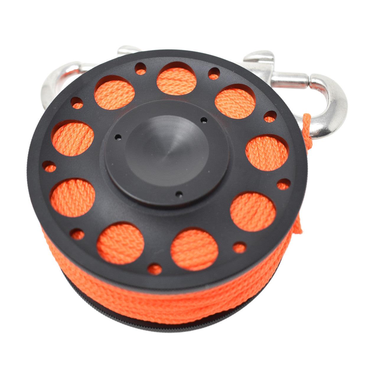 Aluminum Finger Spool 100ft Dive Reel w/ Spinning Holder - Scuba Choice