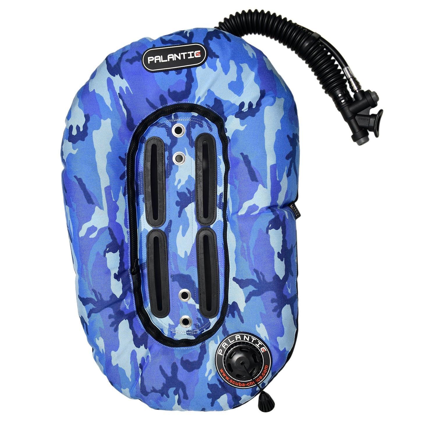 Palantic Neptune Pro Diving Donut Wing Single Tank 30lbs, Blue Camo w/ Black Accent - Scuba Choice