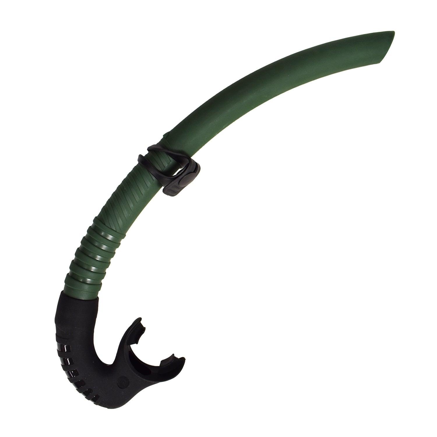 Palantic Green Spearfishing Free Dive Low Volume Flexible Snorkel - Scuba Choice