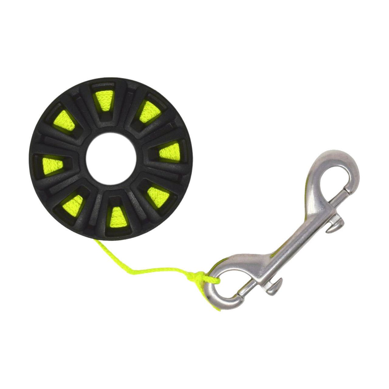 Scuba Choice Black Diving Finger Spool Reel 100ft, Yellow Line - Scuba Choice