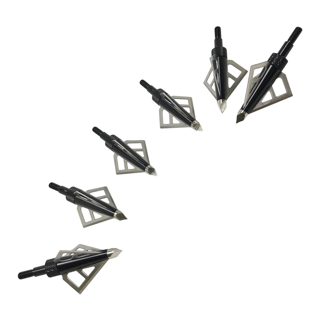 Safari Choice Crossbow 3 Fixed Blades Black Broadheads 100g, 6pc pack - Scuba Choice