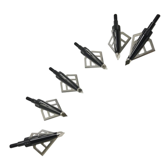 Safari Choice Crossbow 3 Fixed Blades Black Broadheads 100g, 6pc pack - Scuba Choice