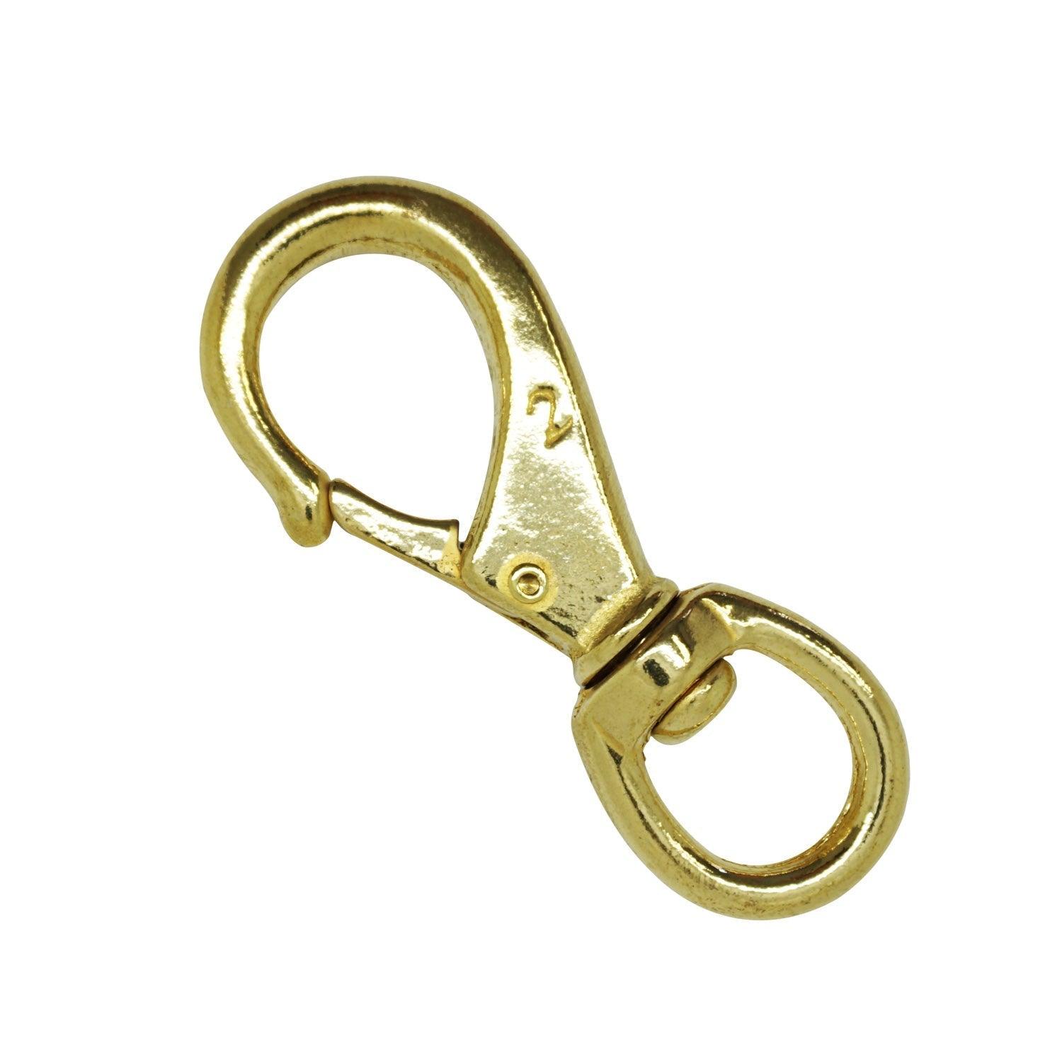 Scuba Choice 3-5/8" Brass Swivel Eye Snap Hook Clip #2, 12.9mm Opening - Scuba Choice