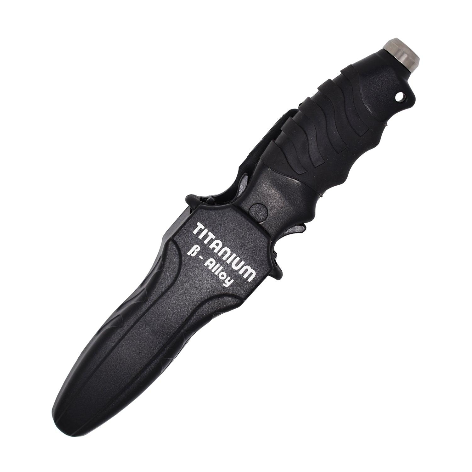 Palantic BETA Titanium 5" Blade Heavy Duty Point Tip Dive Knife w/Straps - Scuba Choice