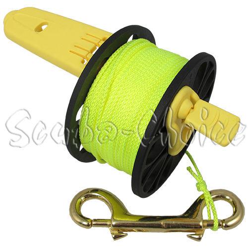 Scuba Diving Finger Reel Spool w/ Plastic Handle 167ft DIve Reel- Yellow Line - Scuba Choice