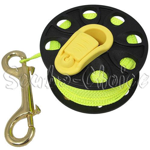 Scuba Diving Finger Reel Spool w/ Plastic Handle 167ft DIve Reel- Yellow Line - Scuba Choice