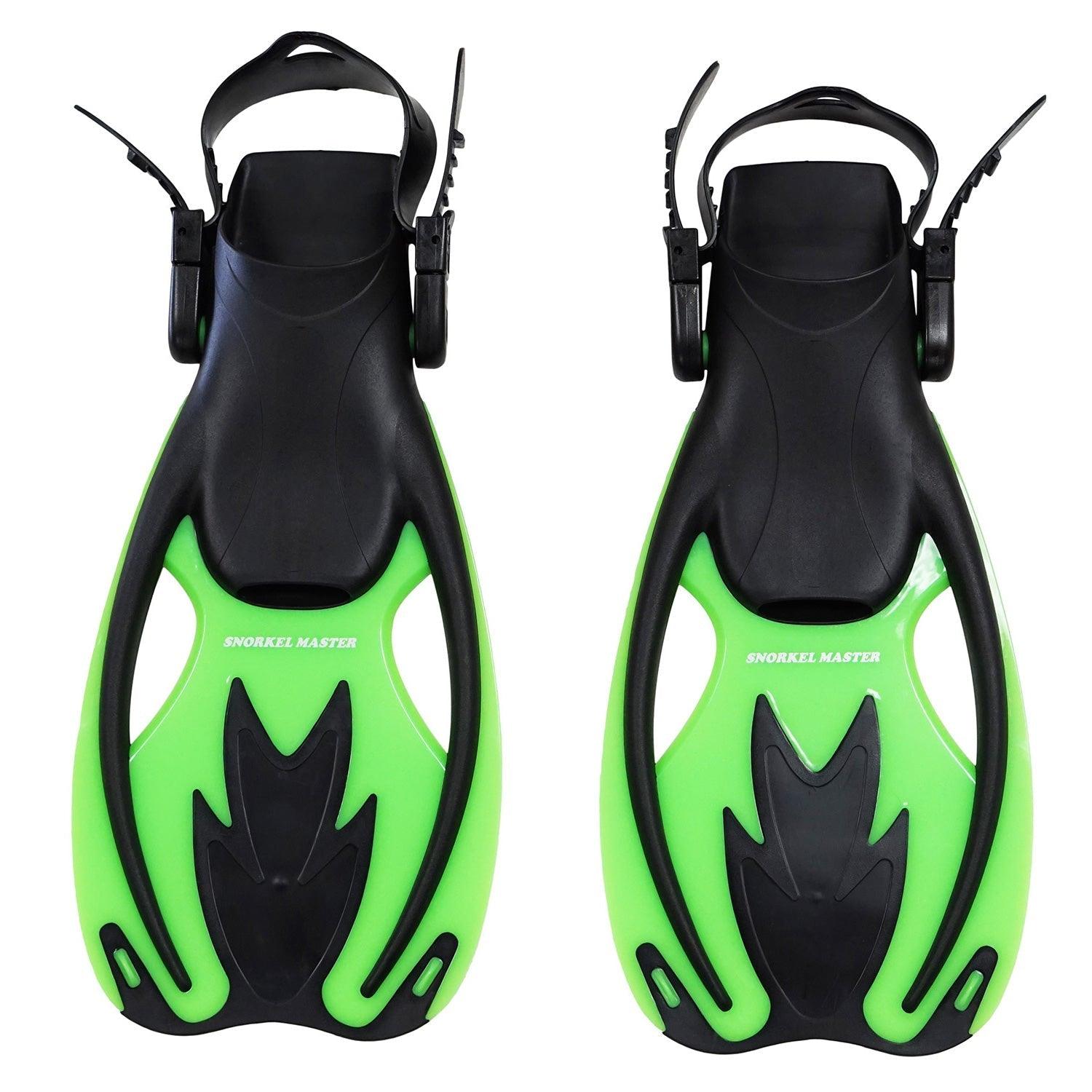 Snorkel Master Kids Green/Black Swimming Snorkeling Fins - Scuba Choice