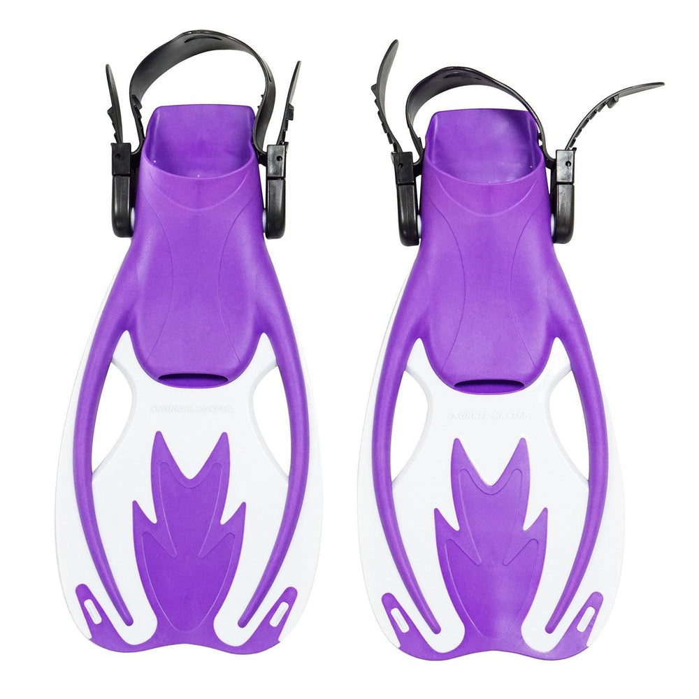 Snorkel Master Kids Purple/White Swimming Snorkeling Fins - Scuba Choice