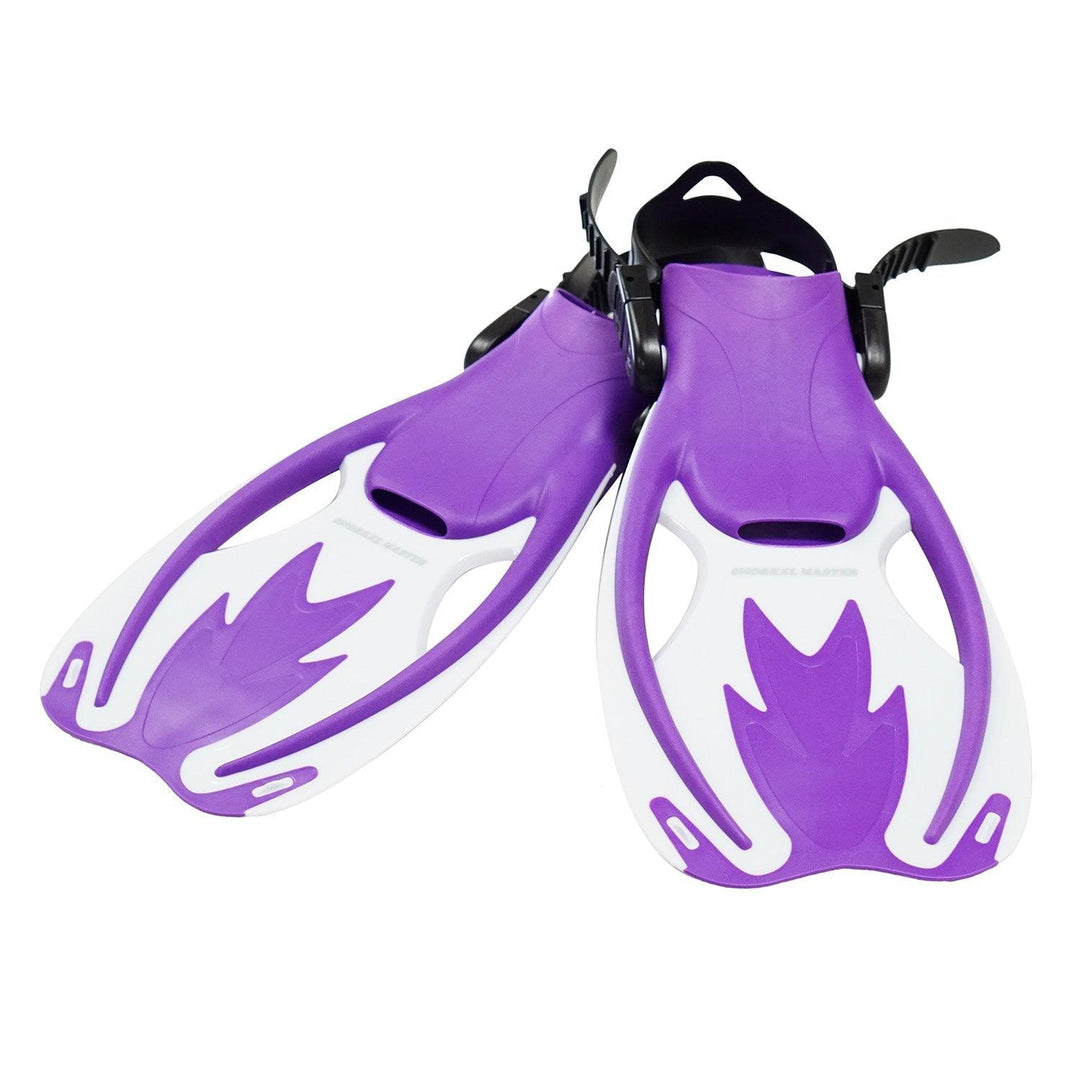 Snorkel Master Kids Purple/White Swimming Snorkeling Fins - Scuba Choice