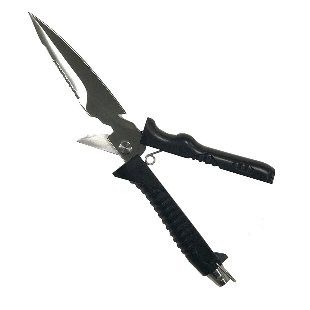 Scuba Choice 2 in 1 Dive Knife and Scissor with Sheath & Straps - Scuba Choice
