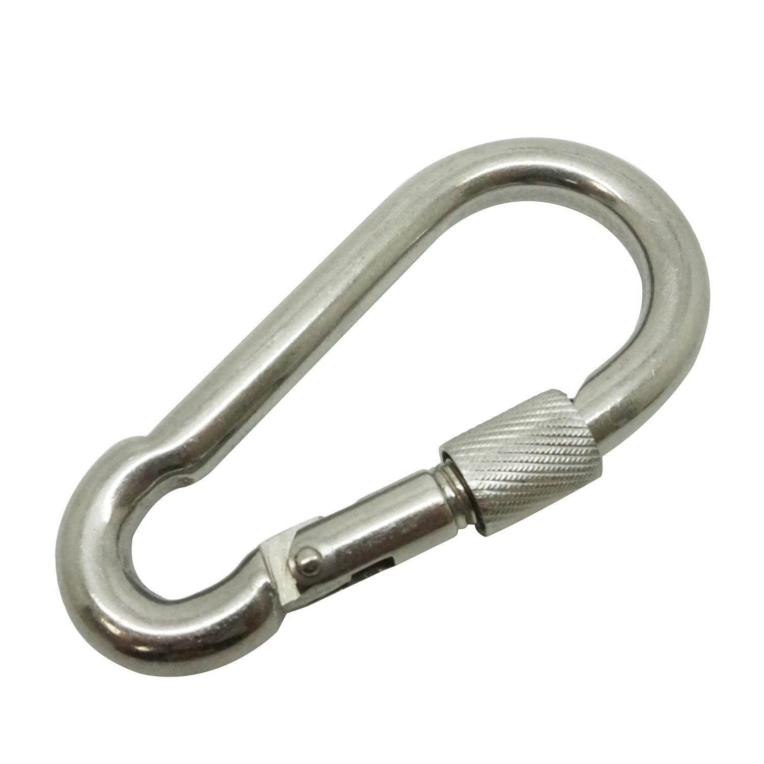 Boat Marine Clip 9cm Stainless Steel Snap Hook Carabiner W/ Screw 10mm Opening - Scuba Choice