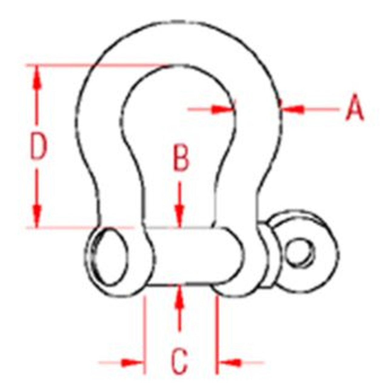 Scuba Choice 304 Stainless Steel Bow Shackle Screw Pin - Scuba Choice