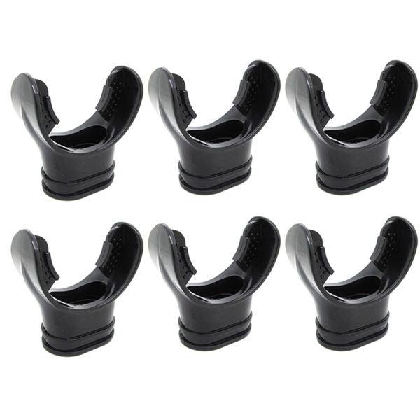 Scuba Diving Black Regulator Octopus Mouthpieces w/ Regulator Tie, 6pc Pack - Scuba Choice