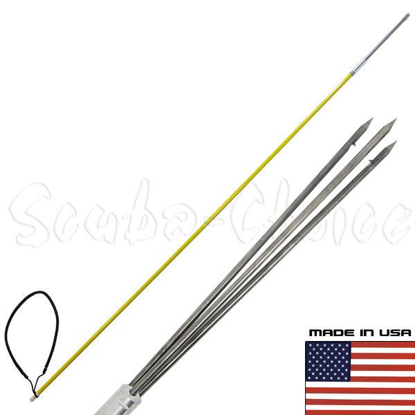 5' One Piece Spearfishing Fiber Glass Pole Spear 3 Prong Barb SS Paralyzer Tip - Scuba Choice