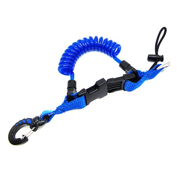 Shark Coil Lanyard with 1 Snap and Quick Release Buckles Blue - Scuba Choice