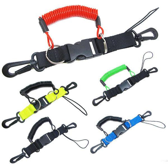 Scuba Choice Dive Snappy Coil Lanyard and Quick Release Buckle, 1.8m - Scuba Choice