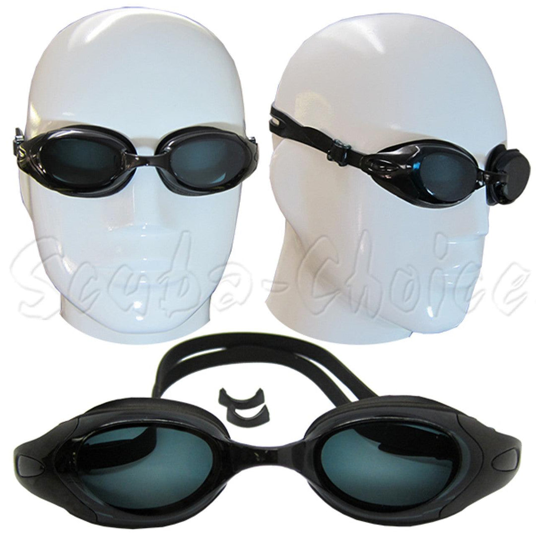 Black UV Nearsighted Prescription Corrective Optical RX Lenses Swimming Goggles - Scuba Choice