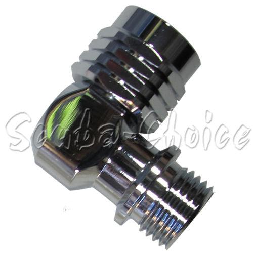 Scuba 90 Degree Swivel Adaptor 9/16-18 UNF-2B | 9/16-18 UNF-2A LP Hose Regulator - Scuba Choice