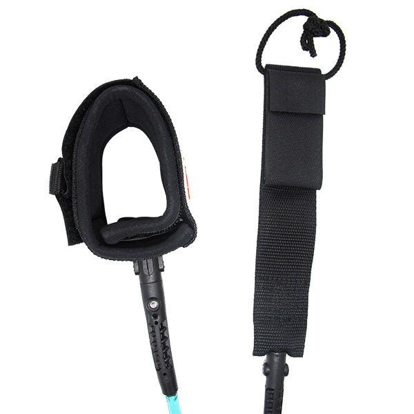 Palantic Surfing Black Leash w/ Neoprene Ankle Cuff & Swivel Joints, 6ft - Scuba Choice