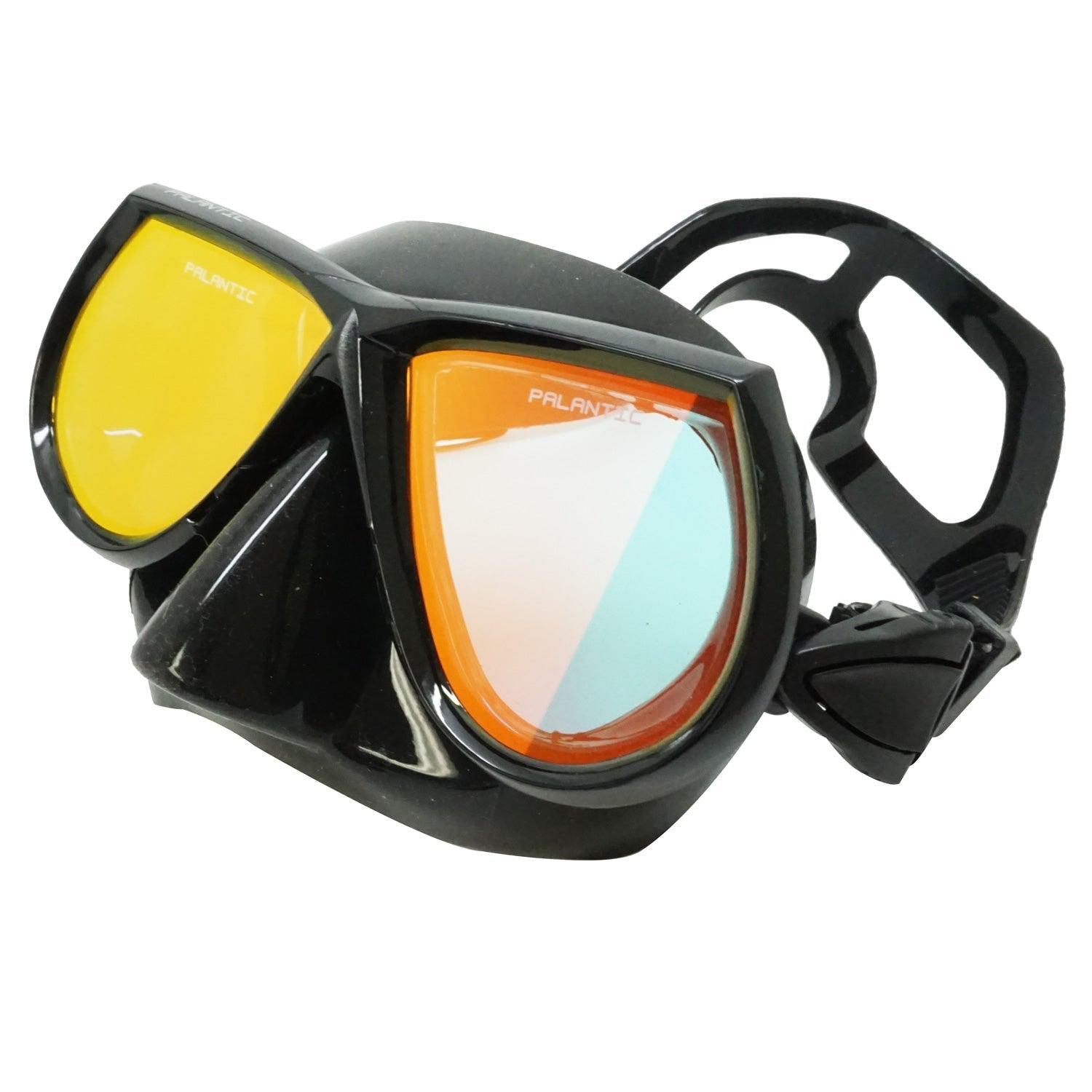 Palantic Spearfishing Free Dive Low Volume Black Mask With Mirror Coated Lenses - Scuba Choice