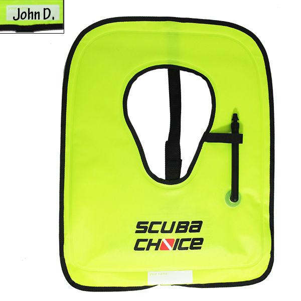 Scuba Choice Adult Neon Yellow Snorkel Vest with Name box, X-Large - Scuba Choice