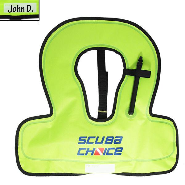 Scuba Choice Scuba Choice Youth Kids Snorkel Vest Neon Yellow/Blue with Name Box - Scuba Choice