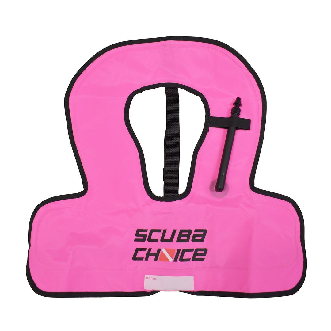 Scuba Choice Neon Pink Youth Snorkel Vest Scuba Choice print, w/ Name Box - Scuba Choice