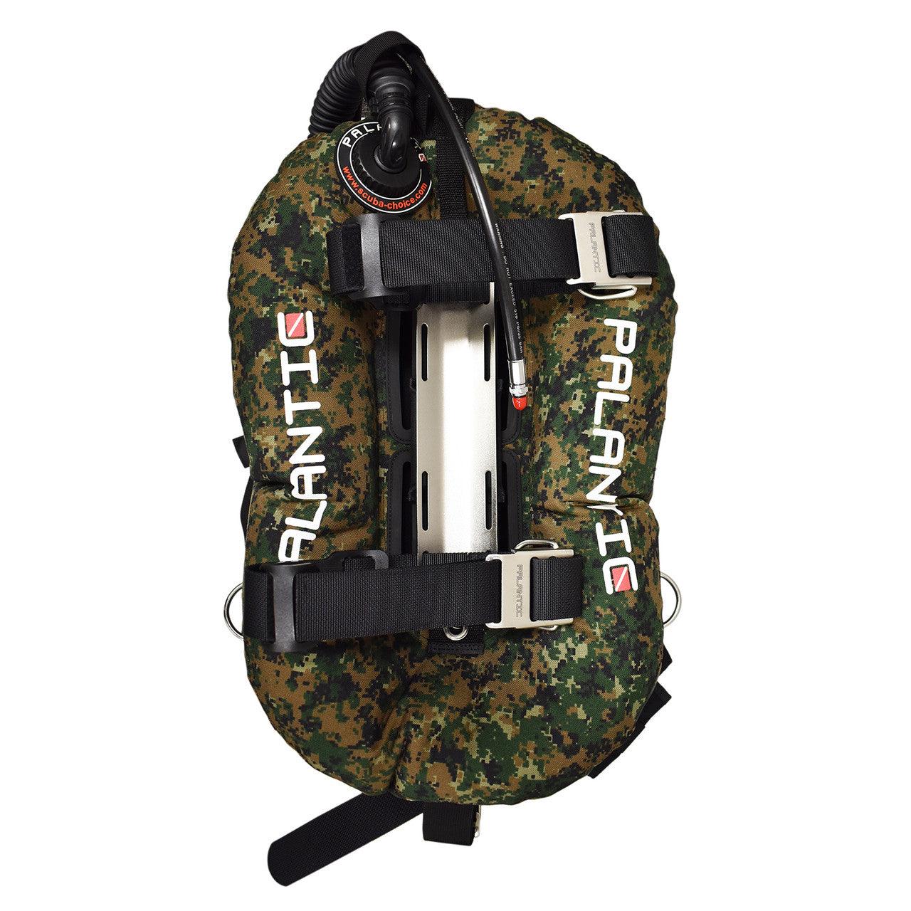 Palantic Donut Wing Single Tank Harness System, Green Camo - Scuba Choice