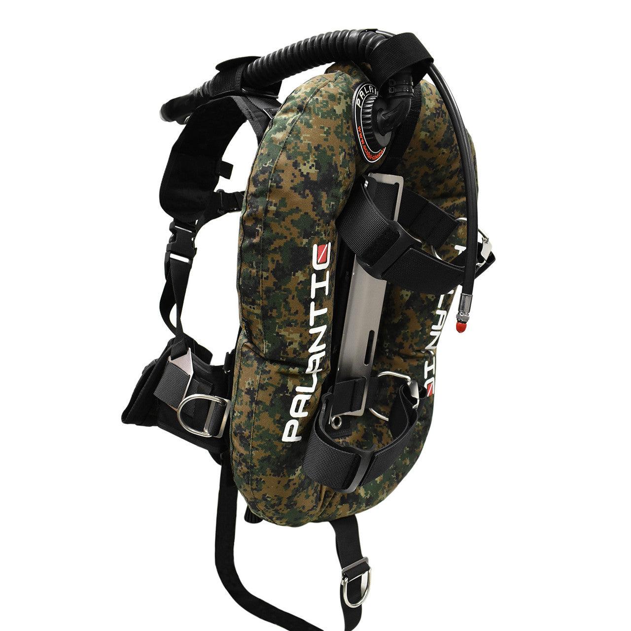 Palantic Donut Wing Single Tank Harness System, Green Camo - Scuba Choice