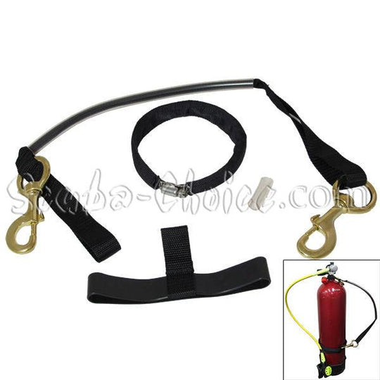 Scuba Diving Sidemount Strap For 8" Tank with Clamp and Brass Clips - Scuba Choice