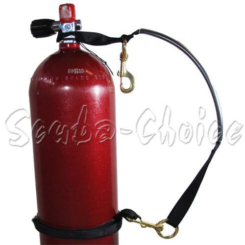 Scuba Diving Sidemount Strap For 8" Tank with Clamp and Brass Clips - Scuba Choice