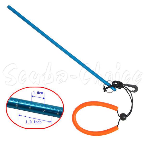 Scuba Diving 13" Aluminum Lobster Tickle Pointer Stick w/ Measurement & Lanyard - Scuba Choice