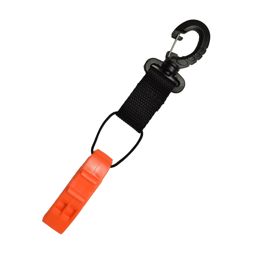 Scuba Choice Safety Dolphin Shape Whistle w/ Swivel Clip & Clip, Orange - Scuba Choice