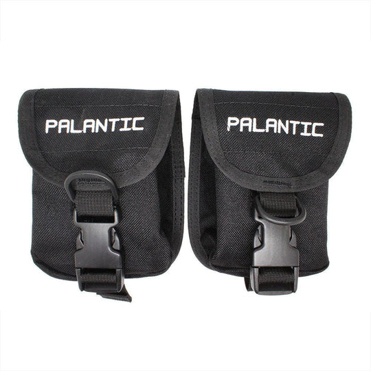Scuba Diving Palantic Trim Counter Weight Pocket Pouch with QR Buckles, Pair, Black - Scuba Choice
