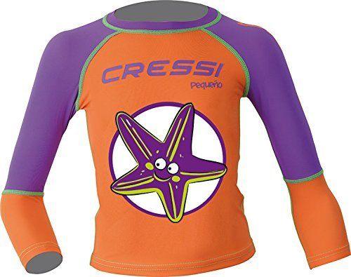 Cressi Purple Pequeno Girls Kids UV UPF+50 Sun Protective Starfish Rash Guard - Scuba Choice