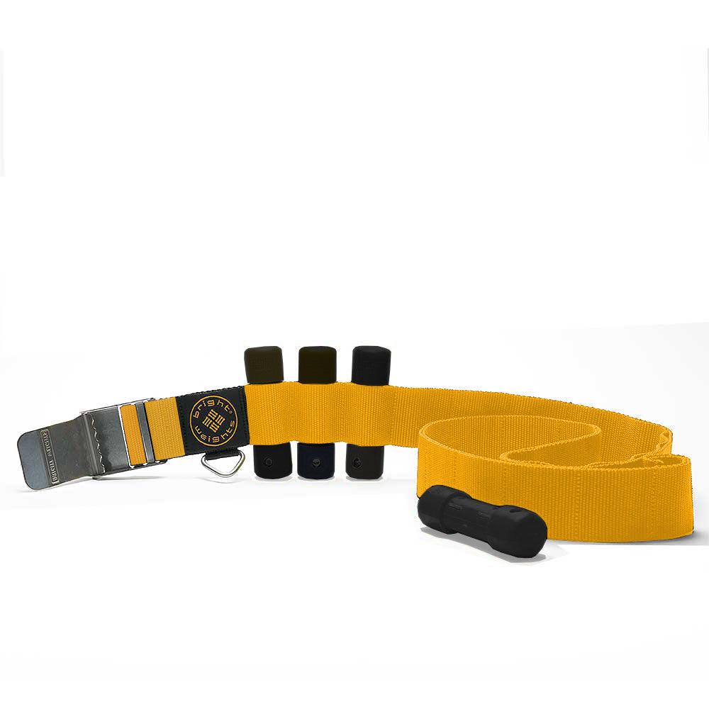 Scuba Diving Yellow Weight Belt w/4PCs Black Slug Weights Set - Scuba Choice